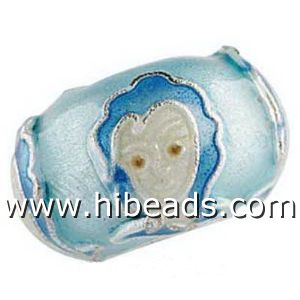 Lovely girl face enamel silver beads fit pandora