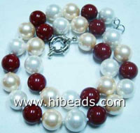 Multicolor south sea shell pearl necklace plated silver clasp