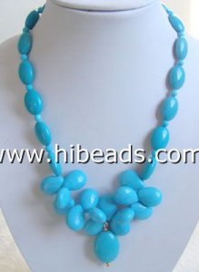 charming oval blue tuquoise necklace for sale