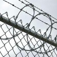 barbed chain link fence