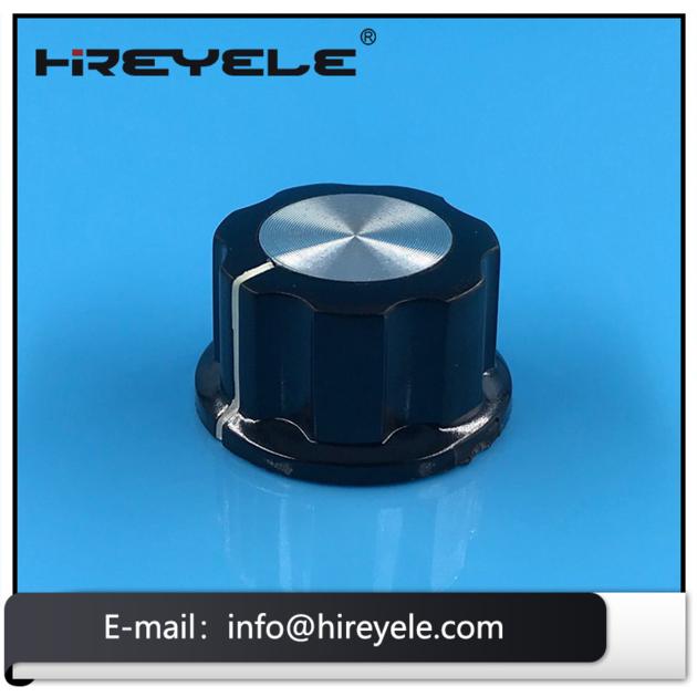 Boss Style Bakelite Skirted Potentiometer Knob With Aluminum Cap