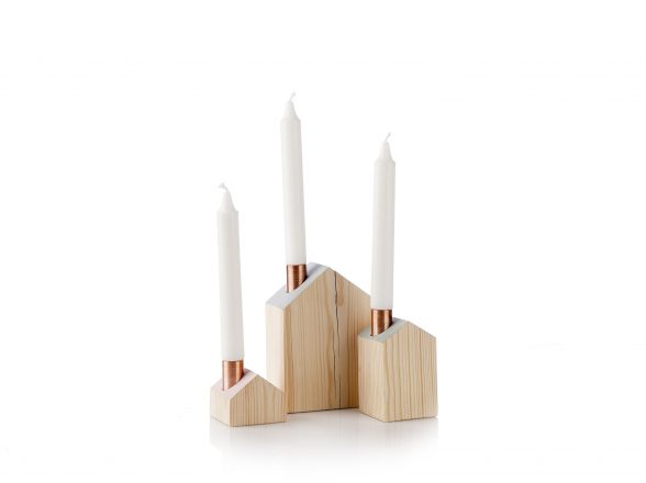 Wooden candle holder