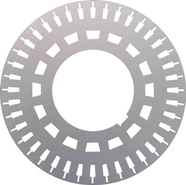 Traction motor stator type lamination sheet