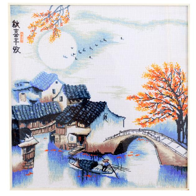 New Completed Chinese Aida Cross Stitch
