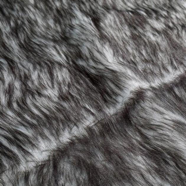 20HD1113-3B white printed and black tip-dying plush fur
