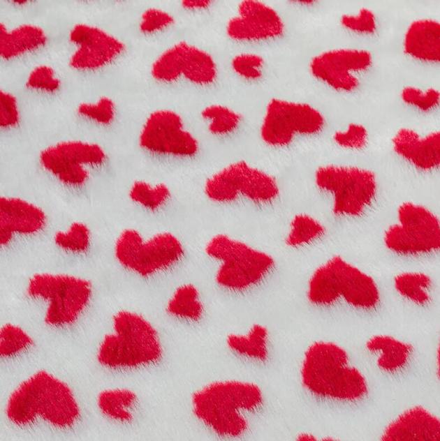 21HD0222-1 red heart shape jacquard faux fur