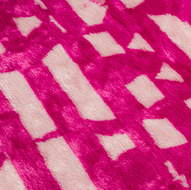 21HD0503-3 red and white two-colored fake plush fur