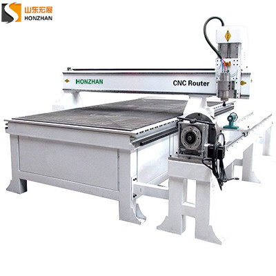 Honzhan HZ-R1325 4 Axis CNC Router with Rotary Device, 4*8ftsize woodworking machine,mdf door cutter