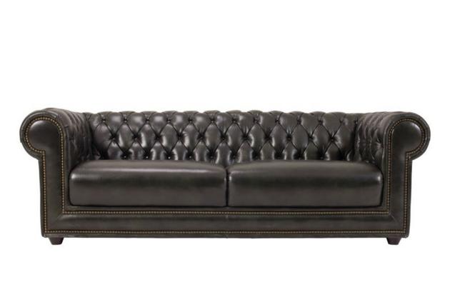 Classic Scroll Arm  Leather Sofas