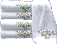 white towel with embroidery