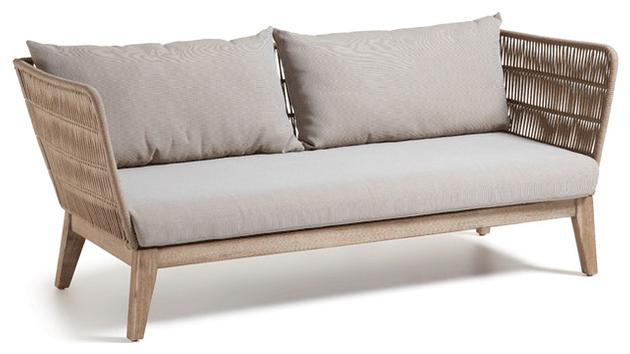 Wicker and Wood Frame Sofas