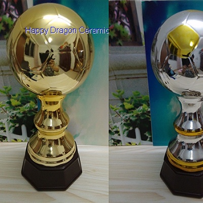 Shiny Gold ceramic soccer trophies,Football trophies, sports trophy, Recognition awards