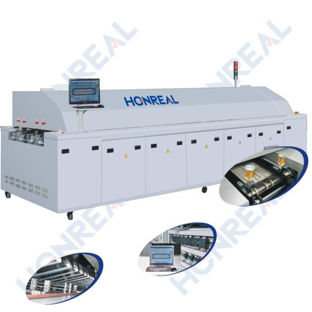 High capacity SMD 10 zones Lead Free dual track Reflow oven soldering machine