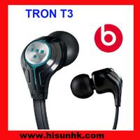 Hot sale black monster beats TRON T3 earphones by beats dr dre 