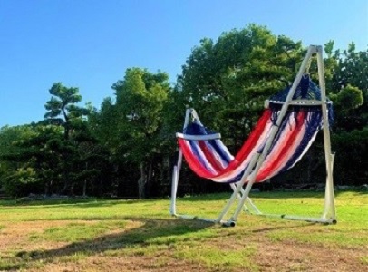 Red Stripe Net Hammock