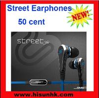 Hot sale 50 cent street in-ear earphones by 50 cent with wholesale cheap price