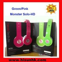 Fast shipping green/pink monster beats solo hd headphones by beats dr dre with cheap price