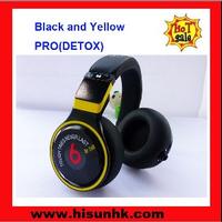 Classical wholesale cheap black and yellow monster beats detox pro headphones by dr dre