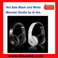 Hot sale black and white monster beats studio headphones by dr dre