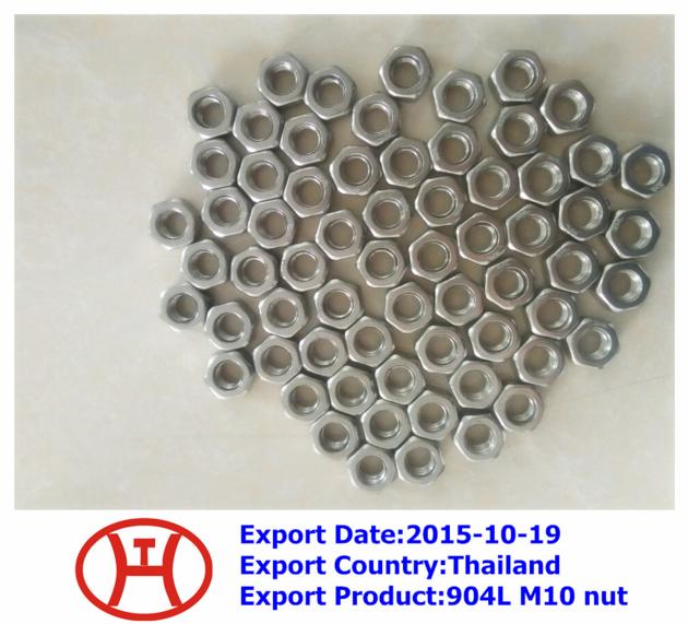 904L M10 hex head nut