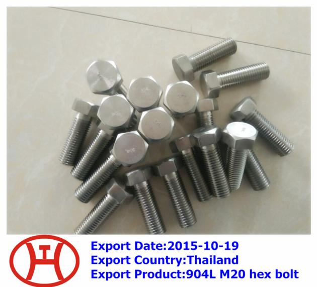 904L M20 hex head bolt