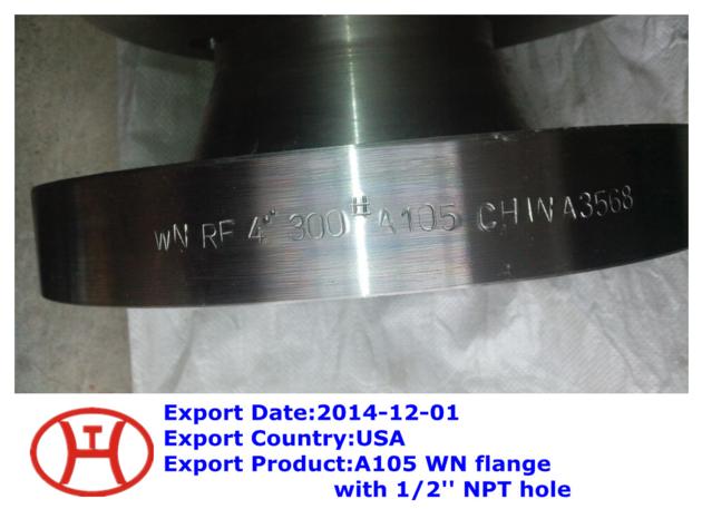 A105 WN flange with 12'' NPT hole