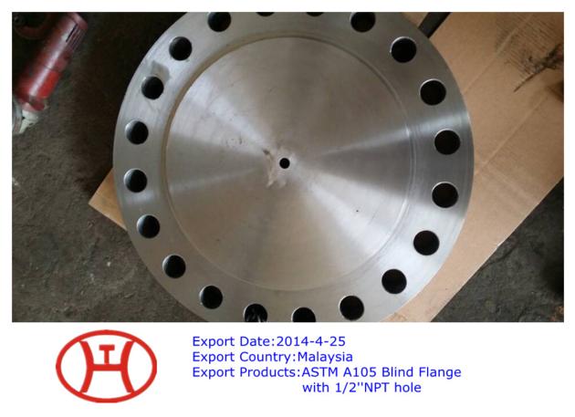 ASTM A105 Blind Flange with 12 inch NPT hole