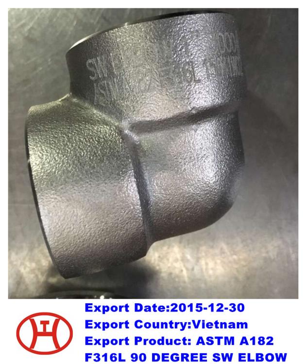 ASTM A182 F316L 90 degree SW elbow