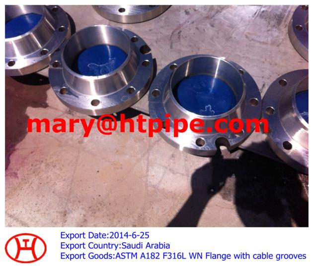 ASTM A182 F316L WN flange with cable grooves