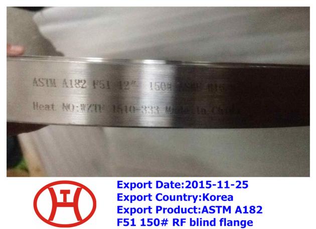 ASTM A182 F51 150# RF blind flange