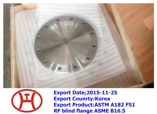 ASTM A182 F51 RF blind flange ASME B16.5 