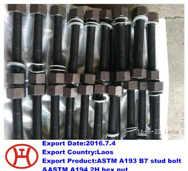 ASTM A193 B7 stud bolt&A194 2H hex nut