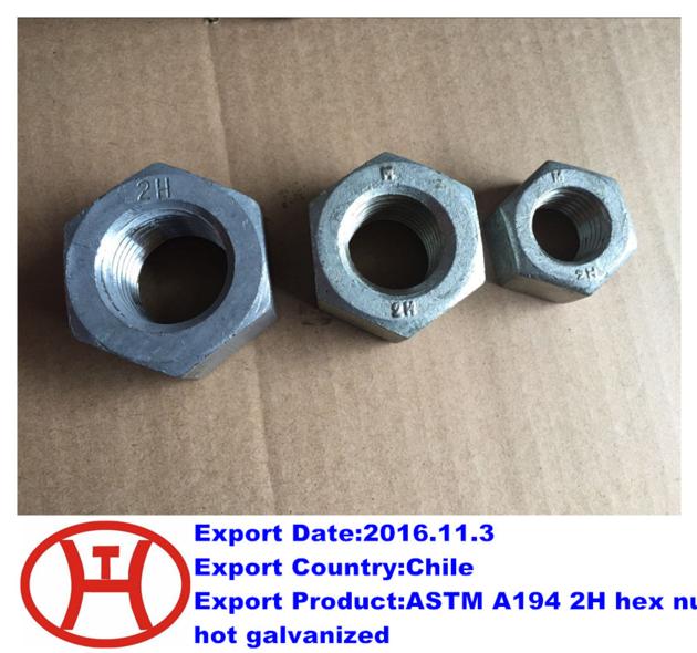 ASTM A194 2H hex nut hot galvanized