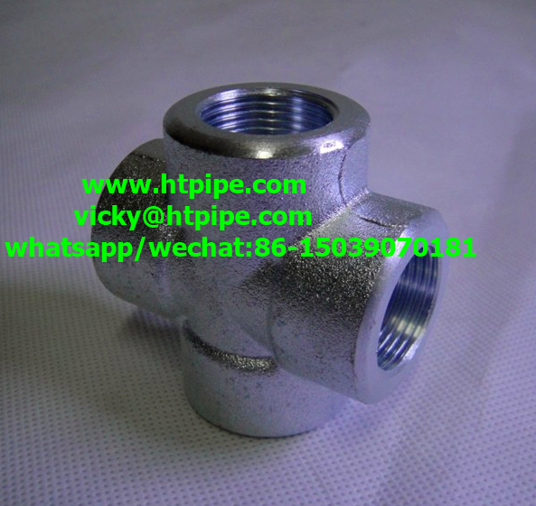 ASTM A182 F304 F316 F317 F310 F347 F321  socket-welding/NPT threaded tee cross ASME B16.11