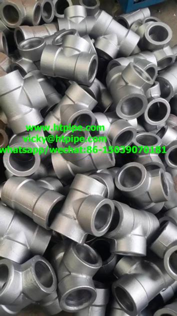 ASTM B564 UNS N08811 N08810 N08825 N06625 socket-welding/NPT threaded tee cross ASME B16.11