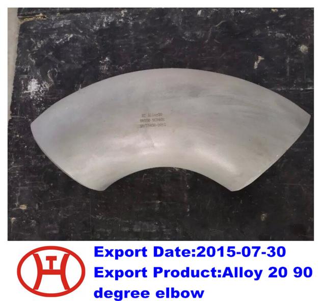 Alloy 20 90 degree seamless elbow