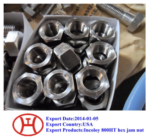 Incoloy 800HT hex jam nut