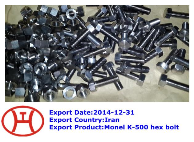 Monel K-500 hex bolt