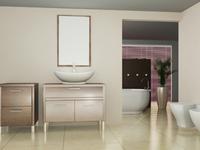 Stretched bathroom cabinet