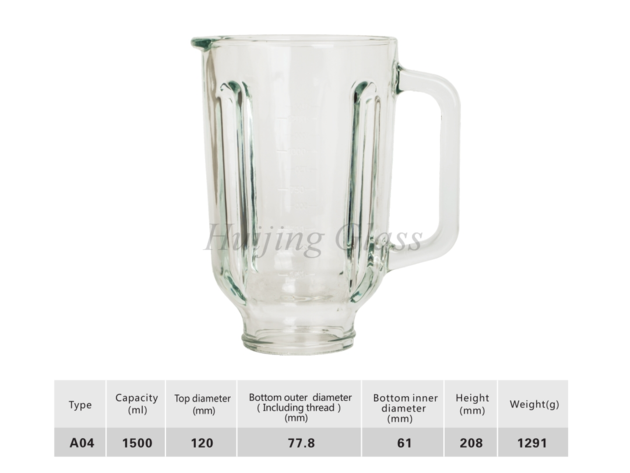 Guangdong factory direct 1.25L 999 orange national juicer Blender spare parts glass jar