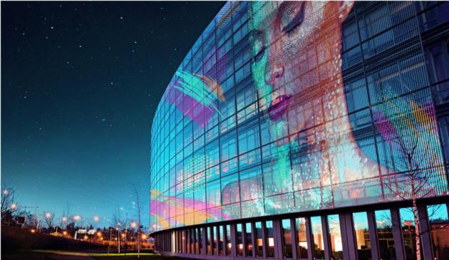 Lightweight and curvable LED Video Display Screen, LED Mesh, LED Curtain,LED Media Facade