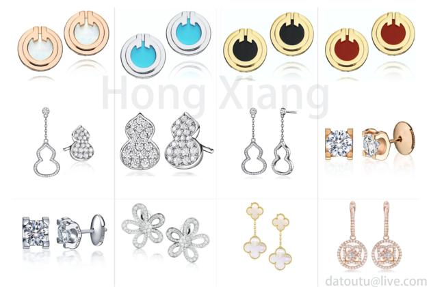 Personalized fashion gourd shape earrings zircon earrings