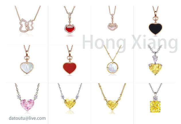 New Heart Shaped Zircon Necklace Various Colored Zircon Necklaces