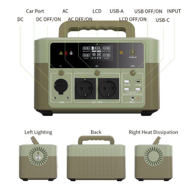 Rechargeable Portable Power Station 700w