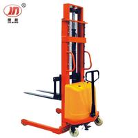 Extra width Semi-Electric Stacker with double masts and forging fork(JNJY-DS-02-1000/1500)