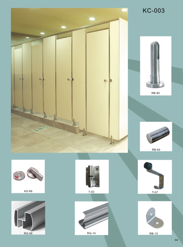 kc-003 Stainless Steel Anti-corrosion Toilet Partition Accessories
