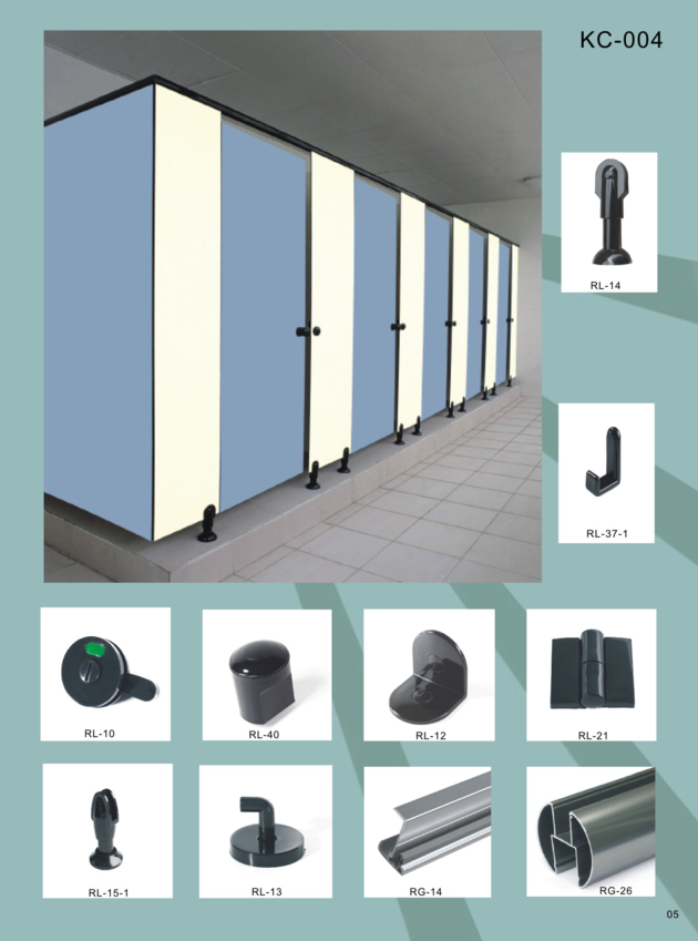 KC-004 Toilet Partition Hardware Nylon Bathroom Accessories Toilet Partition Hardware 
