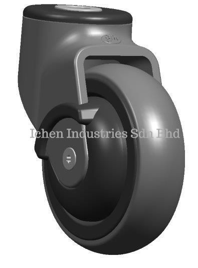 4 Inch  Plastic  Castor With Rubber Wheel  ( Rigid )