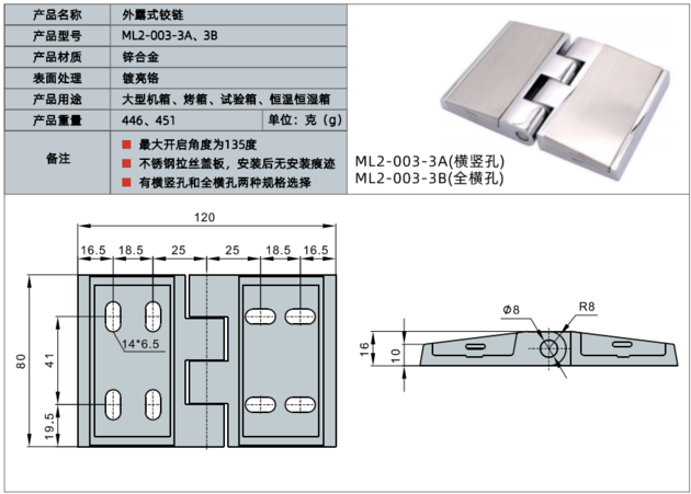 Heavy Duty Hinges For Environmental Test