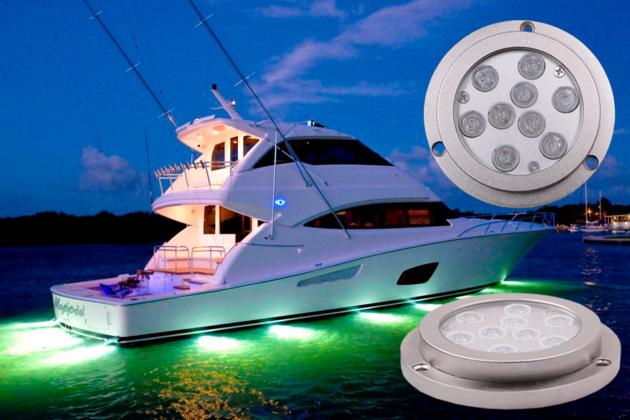 9 * 3W Bridgelux 3 in1 LED Boat Light , Blutooth Control 27W LED Marine Lights